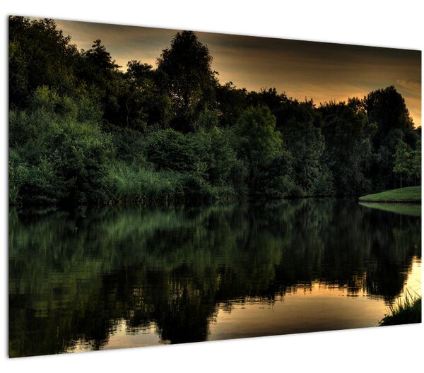Slika jezera u šumi (90x60 cm)