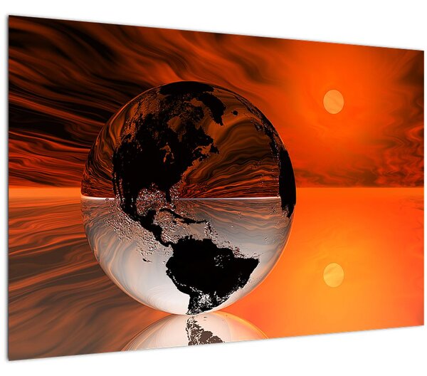 Slika apstrakcije Zemaljske kugle (90x60 cm)