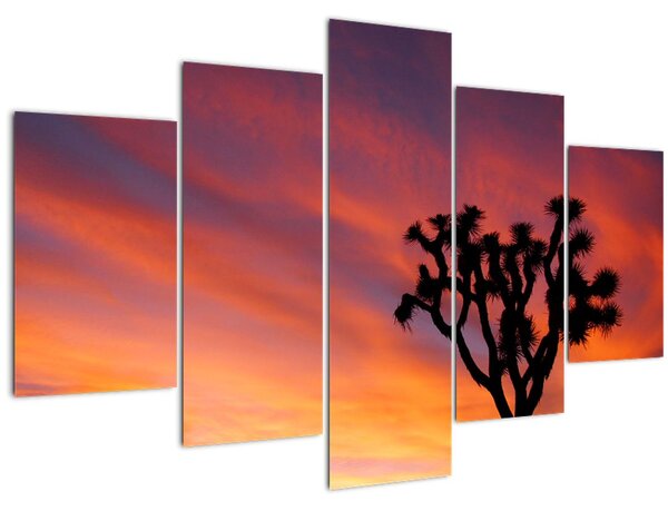Slika zalaska sunca nad siluetom stabla (150x105 cm)