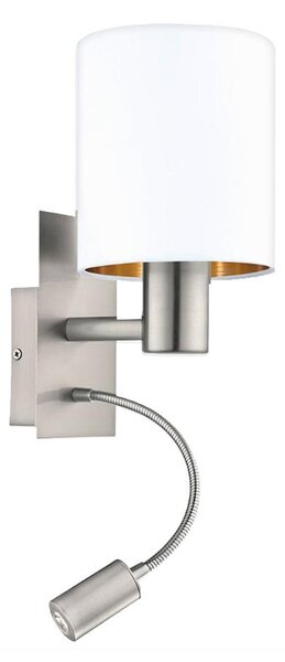 Eglo 96484 - LED Zidna svjetiljka PASTERI 1xE27/40W+LED/3,8W bijela