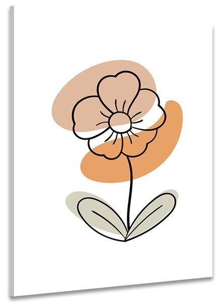 Slika minimalistički cvijet na bijeloj pozadini No4