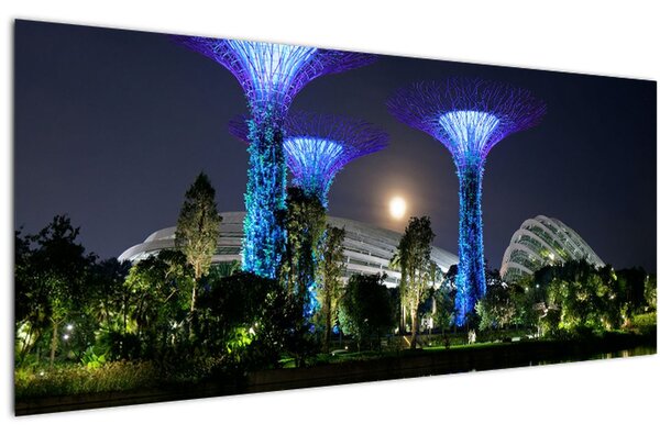 Slika punog mjeseca u singapurskim vrtovima (120x50 cm)