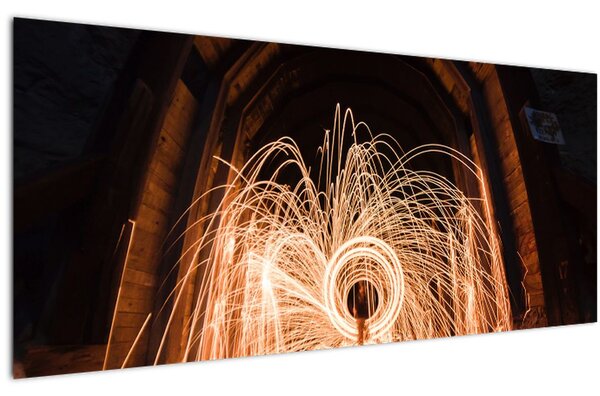 Slika - Svjetlosni show na tračnicama (120x50 cm)