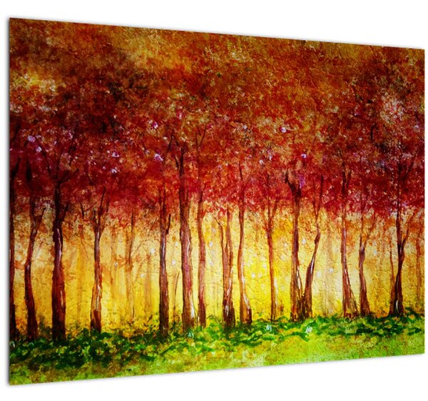Slika - Naslikana listopadna šuma (70x50 cm)