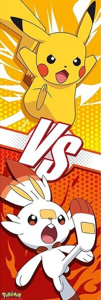 Poster Pokemon - Pikachu and Scorbunny, (53 x 158 cm)