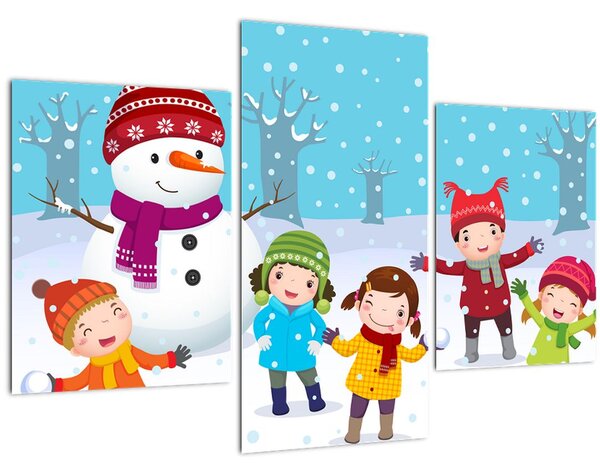 Slika - Zimska dječja zabava (90x60 cm)