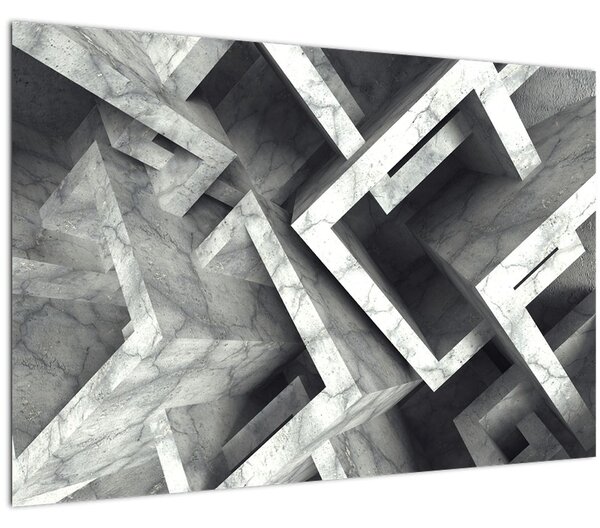 Apstraktna slika kockica (90x60 cm)
