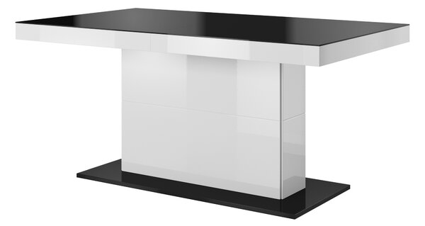 Zondo Blagovaonski stol- Tashia Typ 81 (za 6 do 8 osoba) (crna + visoki bijeli sjaj). 1030198