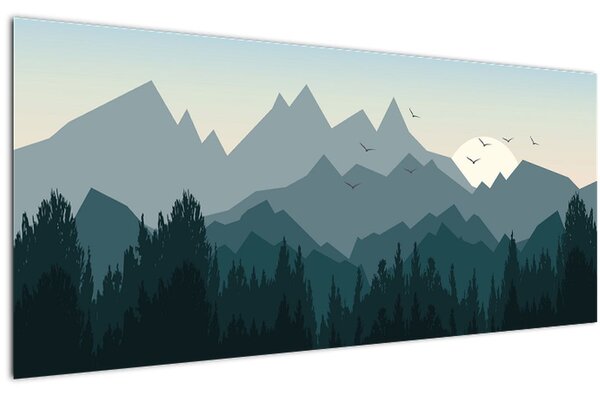 Slika - Planine pogledom grafičara (120x50 cm)
