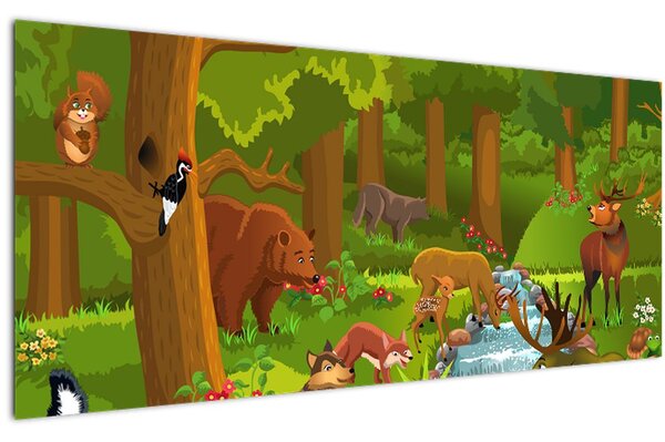 Dječja slika sa životinjama (120x50 cm)