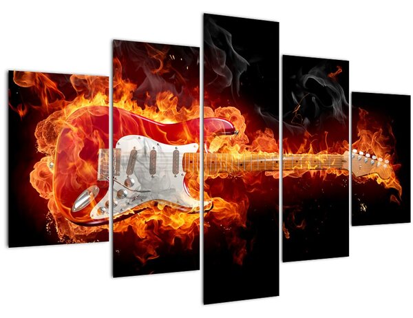 Slika - Gitara u plamenu (150x105 cm)
