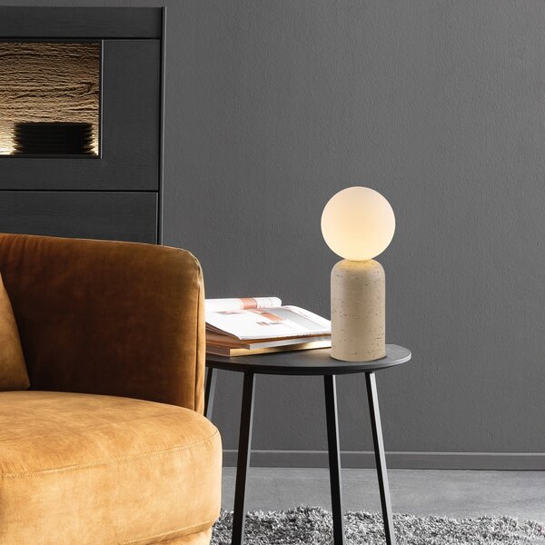 Schöner Wohnen SCHÖNER WOHNEN stolna lampa Traventa, bež/bijela, G9, Bež, Dnevni boravak/blagovaonica, Beton