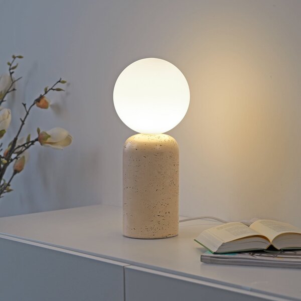 Schöner Wohnen SCHÖNER WOHNEN stolna lampa Traventa, bež/bijela, G9, Bež, Dnevni boravak/blagovaonica, Beton