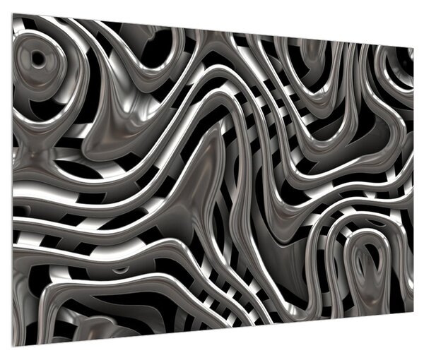 Apstraktna crno-bijela slika (90x60 cm)