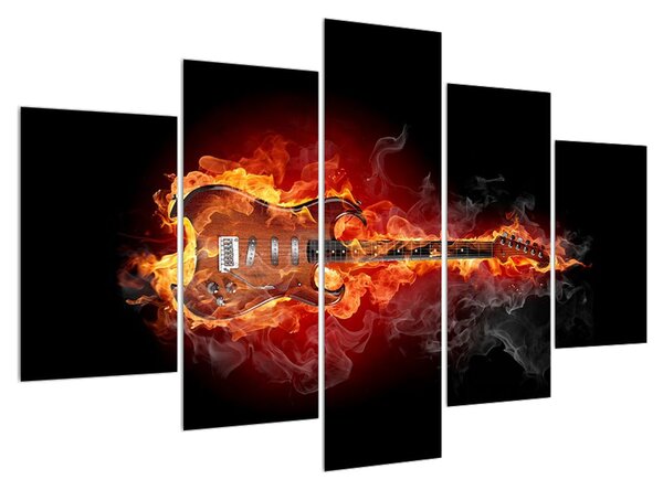 Slika gitare u plamenu (150x105 cm)
