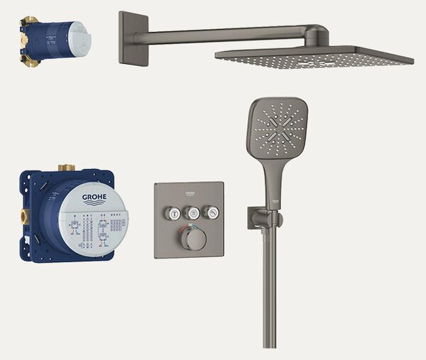 Grohe Grohtherm Smartcontrol set + Smartactive 310 Cube brushed hard graphite