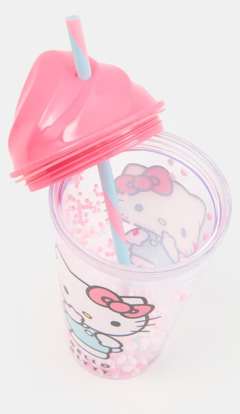 Sinsay - Šalica s poklopcem i slamkom Hello Kitty