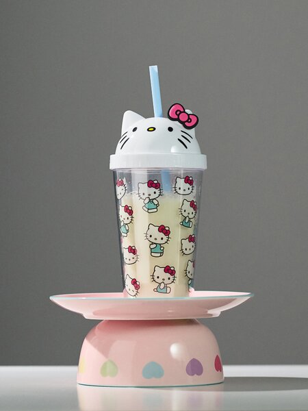 Sinsay - Šalica s poklopcem i slamkom Hello Kitty