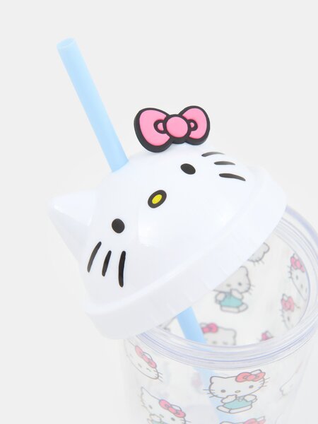 Sinsay - Šalica s poklopcem i slamkom Hello Kitty