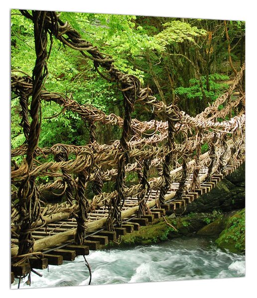 Slika mosta preko planinske rijeke (30x30 cm)