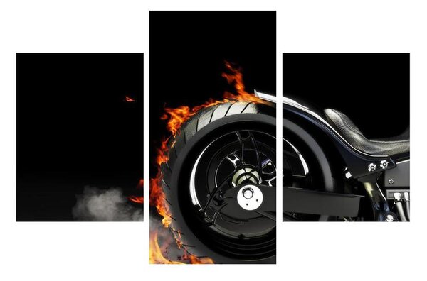 Slika kotača u plamenu (90x60 cm)