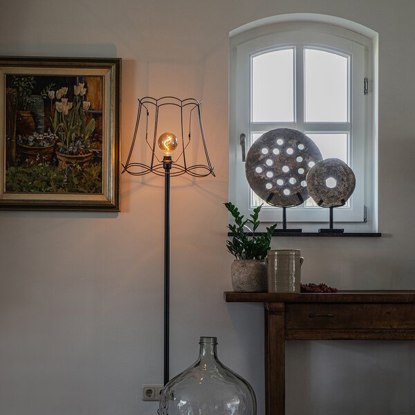Podna svjetiljka crna s abažurom Granny Frame crna 45 cm - Simplo