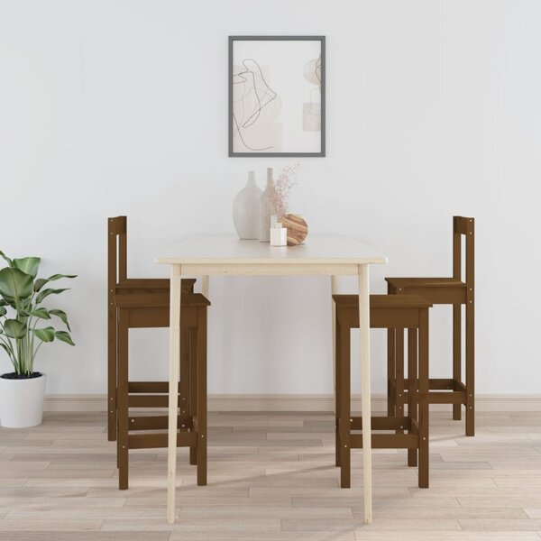 VidaXL 4-dijelni set barskih stolica boja meda od masivne borovine