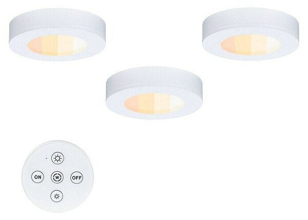 Paulmann Set LED svjetiljki za kuhinjske elemente (Topla bijela, 3 Kom., Ø x V: 70 x 15 mm, Bijela)