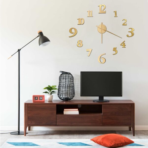 VidaXL 325151 3D Wall Clock Modern Design Gold 100 cm XXL