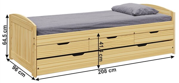 Jednostruki krevet 90x200 cm Marcy (smeđa)