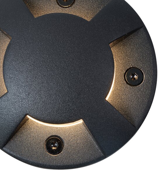 Moderna podna reflektorska svjetiljka crna GU10 50 mm efekt 4 svjetla IP65 - Cellar