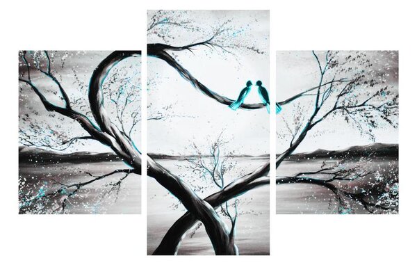 Slika dvije ptice na stablu (90x60 cm)