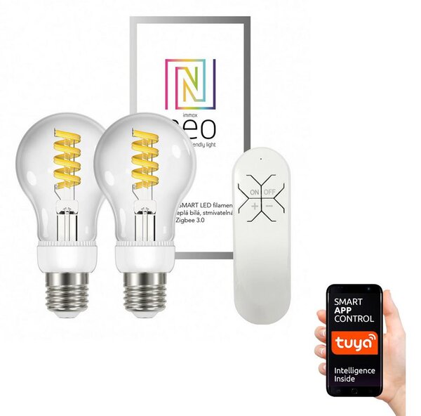Immax Neo - SET 2x LED Prigušiva žarulja FILAMENT E27/5W/230V 2700-6000K + DU
