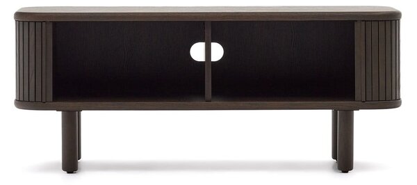 Tamno smeđa TV komoda u dekoru jasena 120x50 cm Mailen – Kave Home