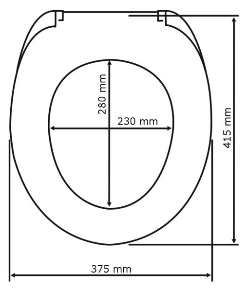 Tamnoplavo WC sjedalo s lakim zatvaranjem Wenkoo Samos 44,5 x 37,5 cm