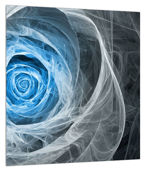 Apstraktna slika plave ruže (30x30 cm)