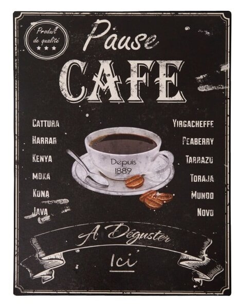 Metalni ukrasni znak 25x33 cm Pause Café – Antic Line