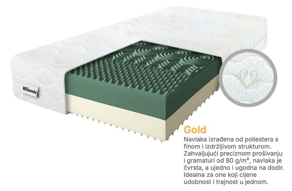 Wilsondo Pjenasti masažni madrac Relax 80x200x17 – navlaka Gold