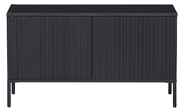 Crna TV komoda od masivnog bora 100x56 cm Gravure – WOOOD