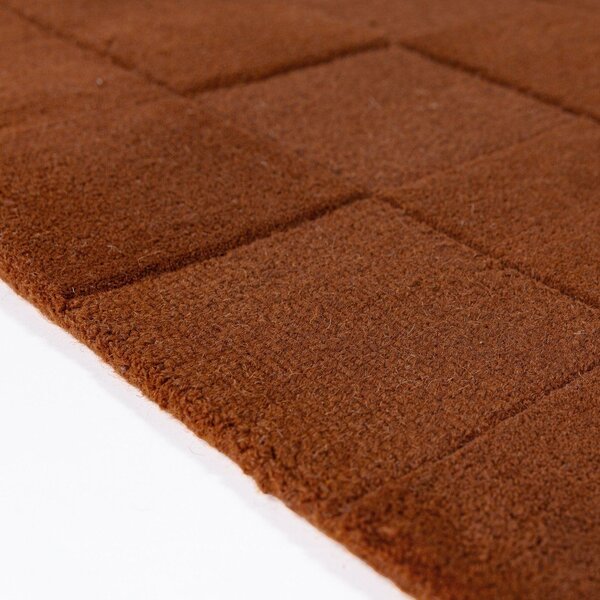 Ručno rađen vunen tepih boje terakote 200x290 cm Checkerboard – Flair Rugs