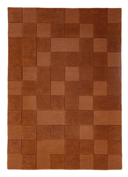 Ručno rađen vunen tepih boje terakote 200x290 cm Checkerboard – Flair Rugs
