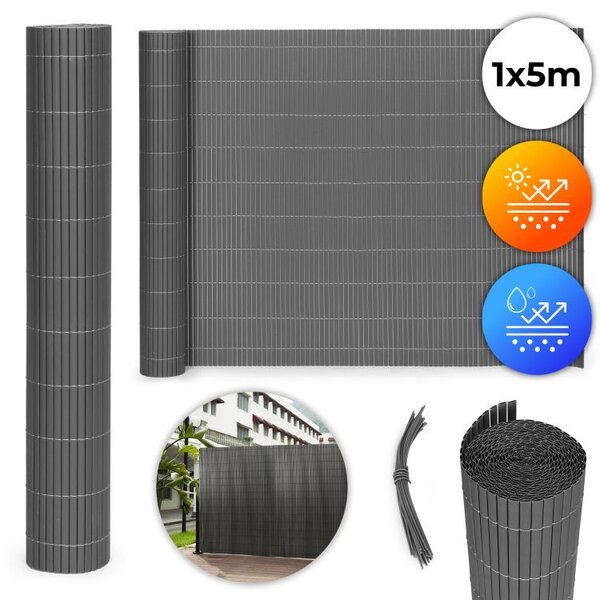 Reverzibilna antracit PVC mreža za balkone, ograde i terase Širina: 1,5 m | Duljina: 3 m