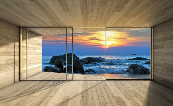 Foto tapeta - Moderna kuća uz more (152,5x104 cm)
