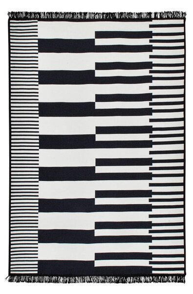 Crno-bijeli obostrani tepih Klotho, 120 x 180 cm