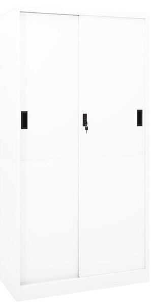 VidaXL Uredski ormarić s kliznim vratima bijeli 90x40x180 cm čelični