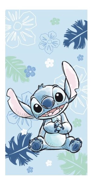 Plavi pamučan dječji ručnik 70x140 cm Lilo and Stitch "Ohana Blue" – Jerry Fabrics