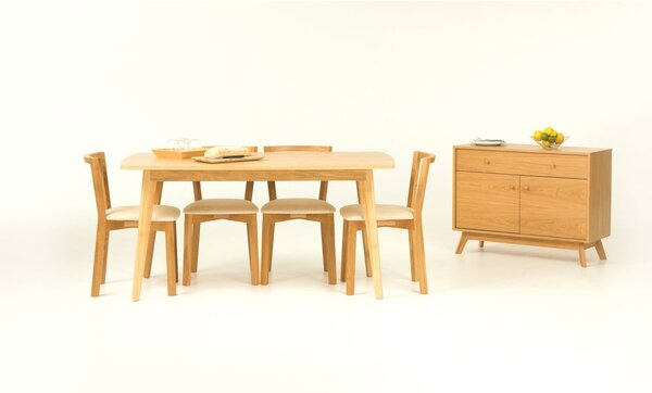 Niska komoda u dekoru hrasta u prirodnoj boji 100x75 cm Kensal – Woodman