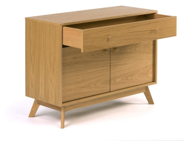 Niska komoda u dekoru hrasta u prirodnoj boji 100x75 cm Kensal – Woodman