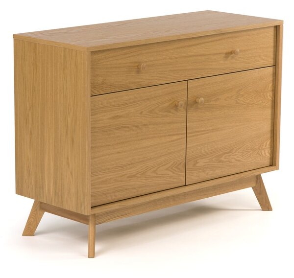 Niska komoda u dekoru hrasta u prirodnoj boji 100x75 cm Kensal – Woodman
