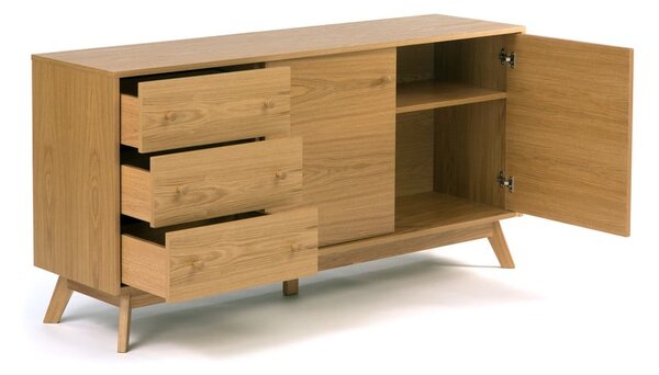 Niska komoda u dekoru hrasta u prirodnoj boji 149x75 cm Kensal – Woodman